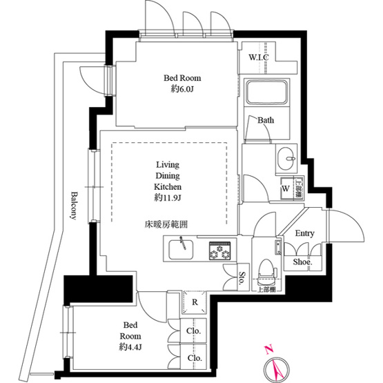 【間取り】 | 343レジデンス後楽園（オープンレジデンシア）