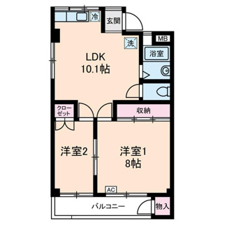 【間取り】 | コーポ睦 | 間取りです。