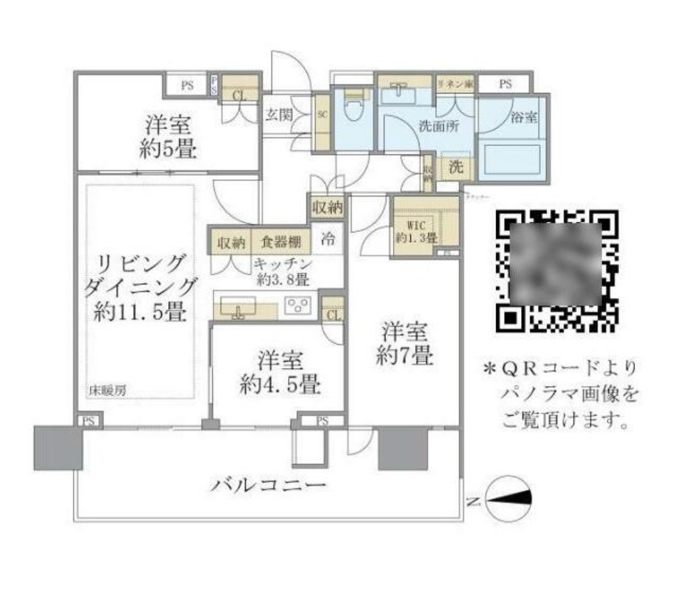 ＨＡＲＵＭＩ　ＦＬＡＧ　ＰＡＲＫ　ＶＩＬＬＡＧＥ　Ｔ棟の間取り