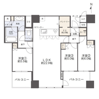 【間取り】 | シティタワー大阪天満ザ・リバー＆パークス | 【間取り】4階・3SLDK住戸！2026年6月フルリフォーム完成予定です☆