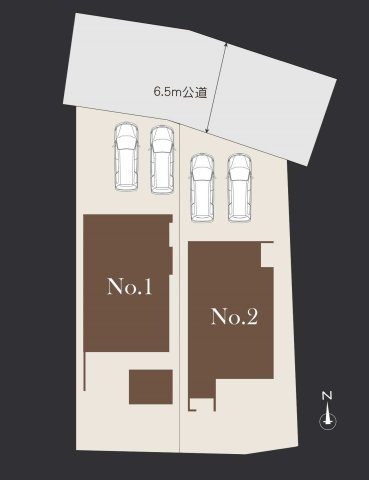 【横浜市旭区中沢2丁目41-28全2棟新築戸建て】★仲介手数料無料★（中沢小学校・旭中学校）の区画図