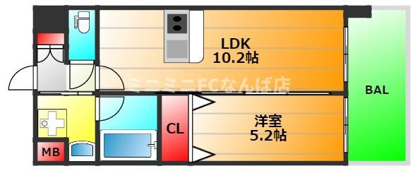プレサンス松屋町駅前デュオの間取り|現状有姿
