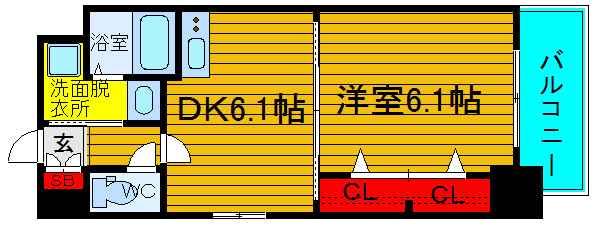 ＫＤＸレジデンス難波南の間取り|現状有姿