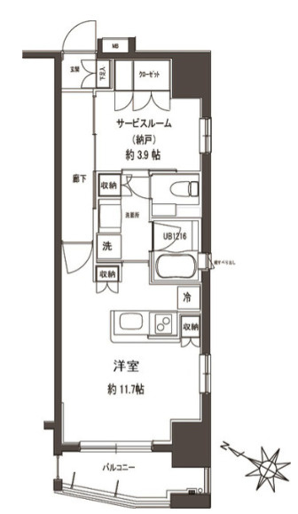 千代田区神田多町２丁目の賃貸マンションの間取り