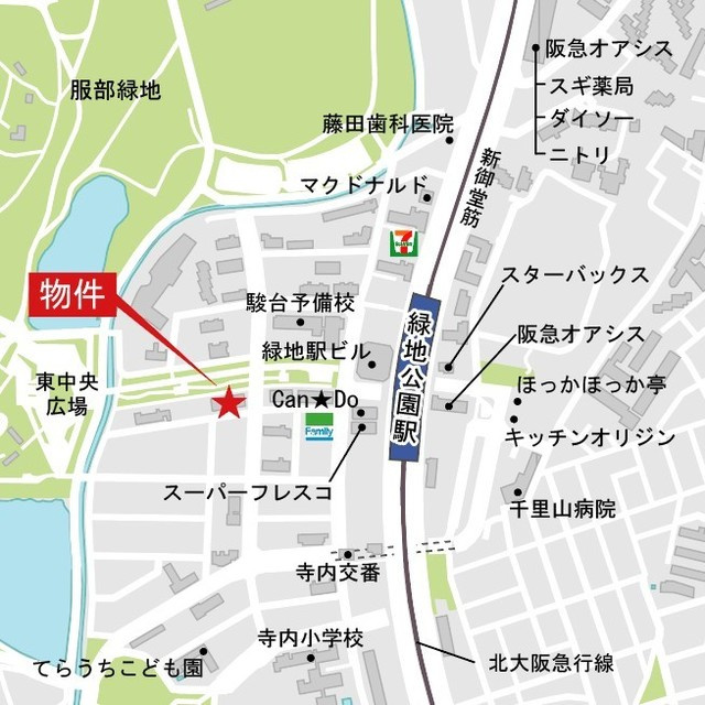 パーク・ハイム豊中緑地公園の地図