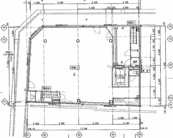 大阪市中央区西心斎橋１丁目の店舗一部の間取り
