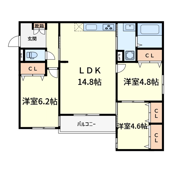 【間取り】 | ボヌール高槻