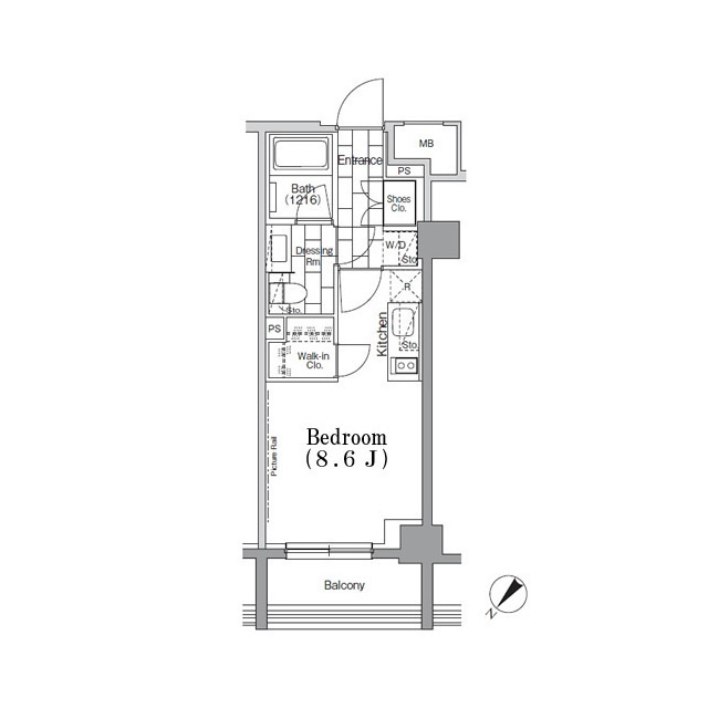 ＯＮＥ　ＲＯＯＦ　ＦＬＡＴ　ＴＳＵＫＩＳＨＩＭＡの間取り