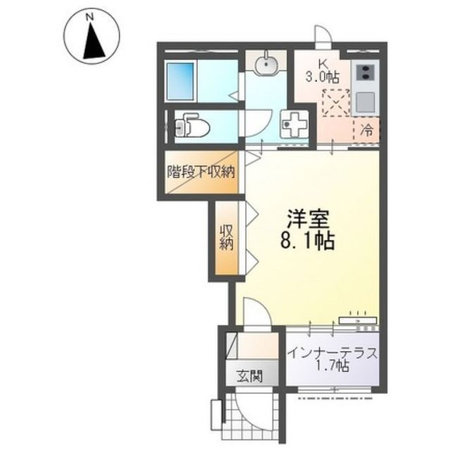 岐阜市黒野のアパートの間取り