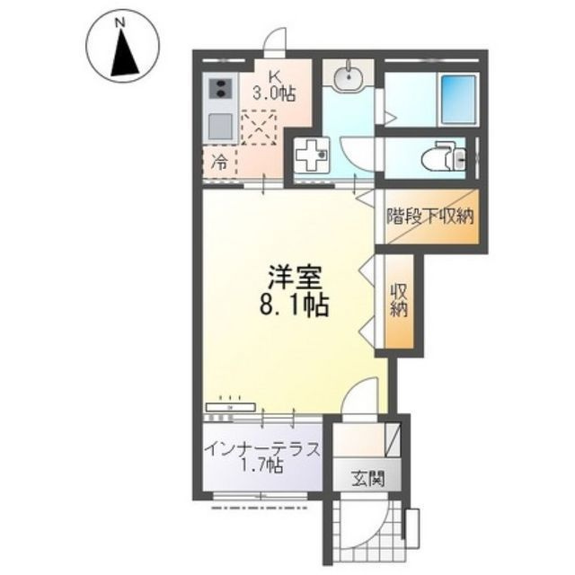 岐阜市黒野のアパートの間取り
