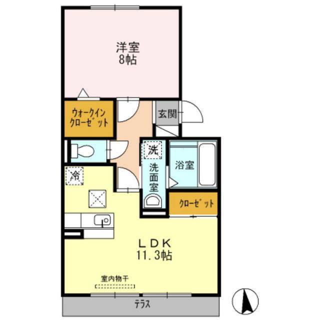 岐阜市岩栄町２丁目のアパートの間取り