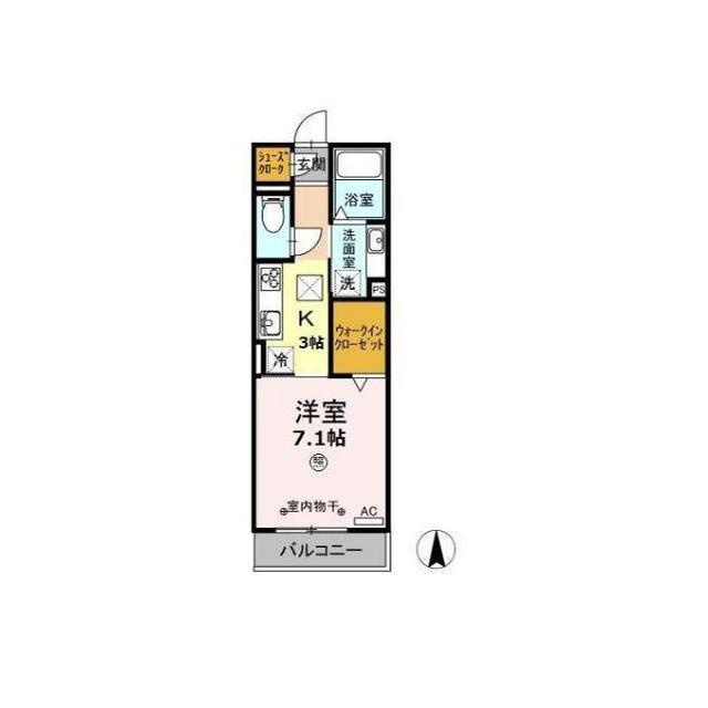 各務原市那加桜町１丁目のアパートの間取り
