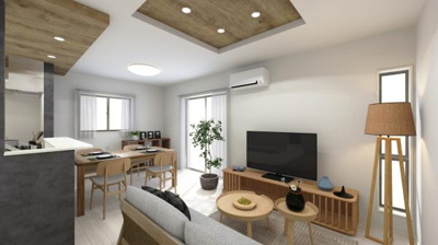 【居間・リビング】 | 草加市北谷3丁目　新築戸建 | ※完成イメージ図※