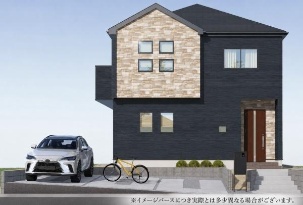 横浜市港南区東永谷１丁目の新築一戸建の完成予想図|外観のイメージパースです。
お洒落な外観で完成が楽しみです。
