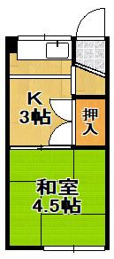 千島アパートの間取り|★和室の１Ｋ★