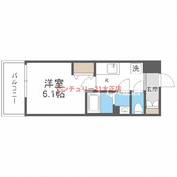 VITA弁天町の間取り|★1K★