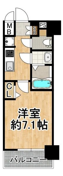 大阪市港区八幡屋１丁目の賃貸マンションの間取り