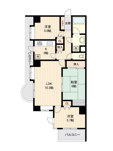 アジュール南まきが原の間取り