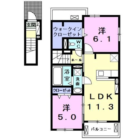クレールⅤ　Ａの間取り