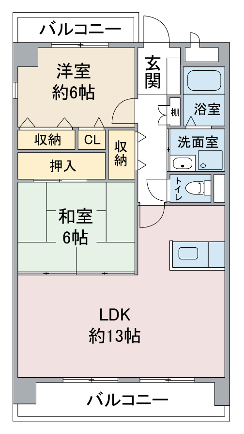 グランデージ竹越の間取り