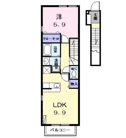 カフェオーレＢＡＮ　Ⅰの間取り