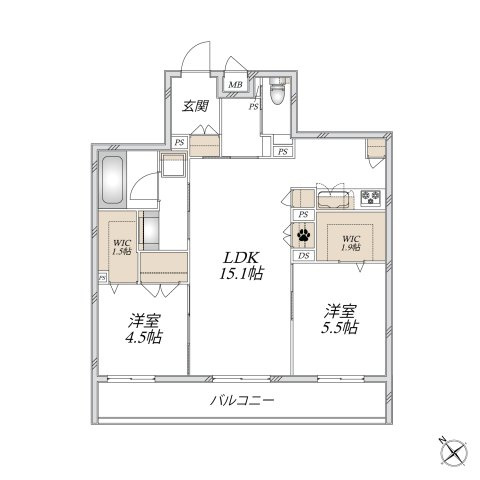 【間取り】 | (仮称）川口市飯原町メゾン　南棟 | 広々LDKのあるお部屋です