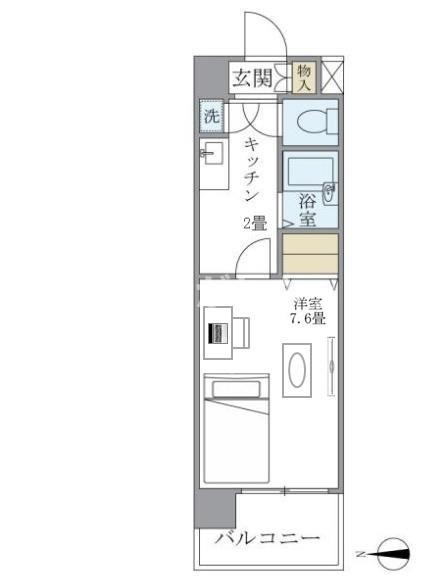 イーストコート芝【おとり物件なし】#学生・社会人にオススメ！初期費用分割払いOK！の間取り
