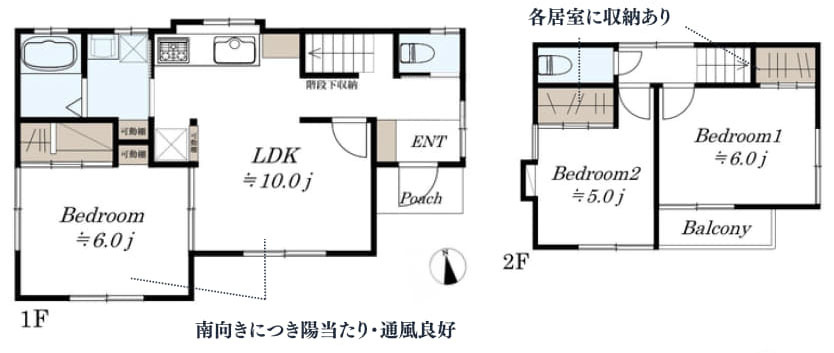 小平市花小金井７丁目の中古一戸建の間取り