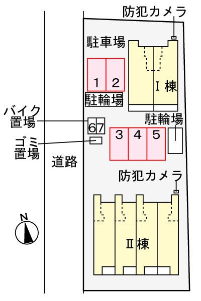 サンエレガントＢの区画図
