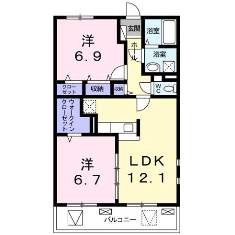 【間取り】 | クレメント　Ｂ