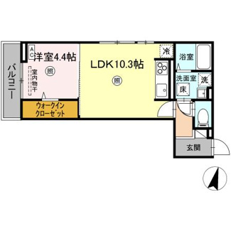 【間取り】 | Ｄ-ｒｅｓｉｄｅｎｃｅ明治中央 | 1LDK