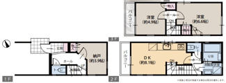 【間取り】 | 六浦5丁目　中古戸建 | 3階建てリノベーション済み3DK