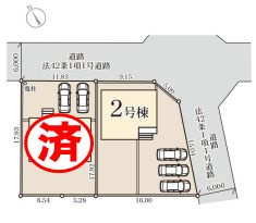 下野市緑6丁目　第3　2号棟の区画図