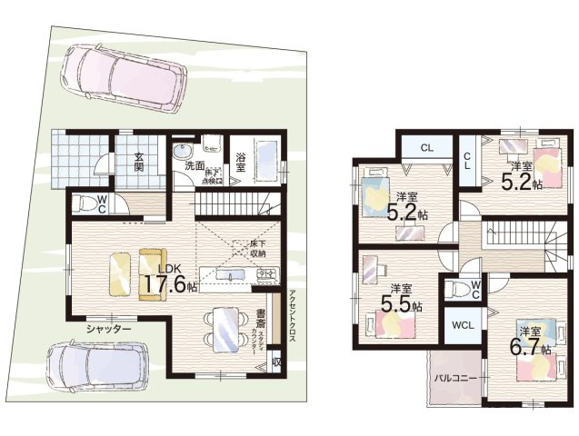 宝塚市鹿塩　第1期　新築一戸建ての間取り