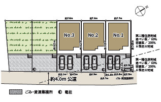 厚木市恩名１丁目　新築戸建の区画図