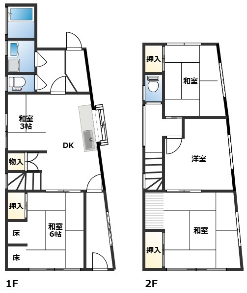 石原町　貸家の間取り
