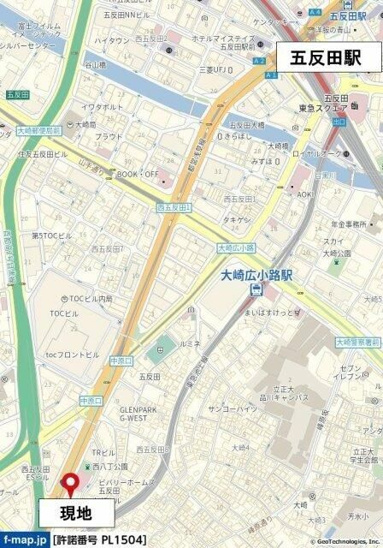 【地図】スカイコート・ヴィーダ五反田ウエスト 