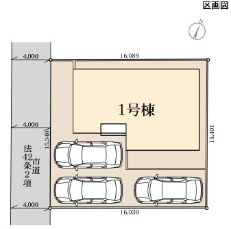 第1石岡市東光台　新築戸建の区画図|敷地広々、地盤調査済みで安心。駐車や生活動線も快適です。