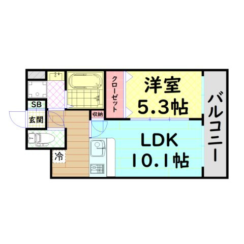 【間取り】 | ラムール難波西