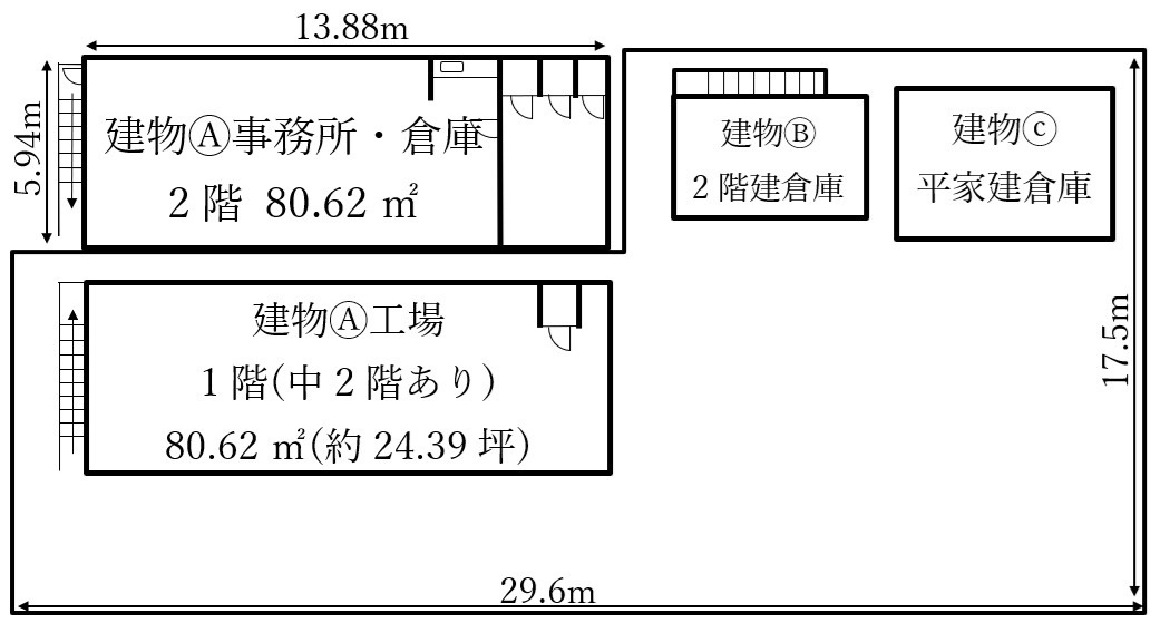 吹田市岸部中1丁目貸倉庫66万円の間取り