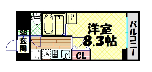 【間取り】 | クレストコート難波サウス