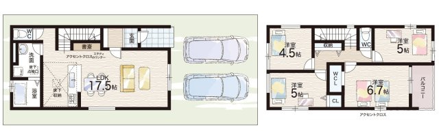 明石市貴崎　第1期　新築一戸建ての間取り|1号地