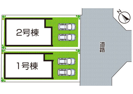 明石市貴崎　第1期　新築一戸建ての区画図|全２区画