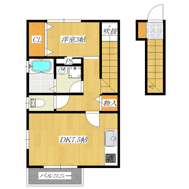 ラ・カーサ・ミーアの間取り|角部屋です！