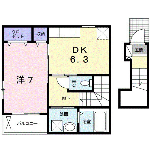 調布市布田５丁目のアパートの間取り