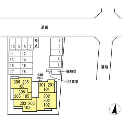 【区画図】 | Ｄ-ｒｅｓｉｄｅｎｃｅ東深津町３丁目