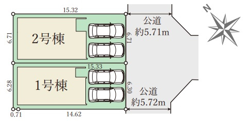 明石市貴崎　第1期　新築一戸建ての区画図|全２区画