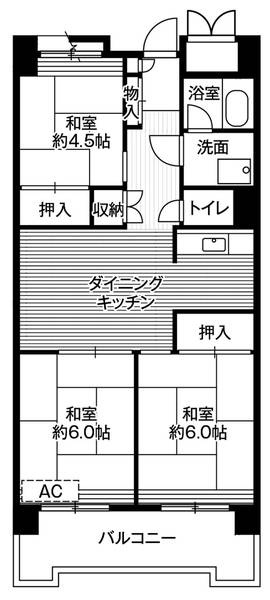 ビレッジハウス品川八潮タワー1号棟の間取り