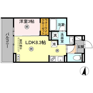 【間取り】 | Ｄ-ｒｅｓｉｄｅｎｃｅ東深津町３丁目 | 1LDK