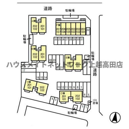 ロイヤルガーデン子安 Ｃの区画図|配置図